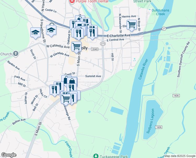 map of restaurants, bars, coffee shops, grocery stores, and more near 224 Summit Avenue in Mount Holly