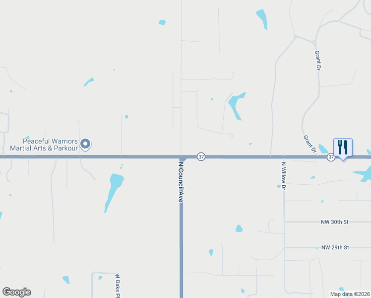 map of restaurants, bars, coffee shops, grocery stores, and more near 2945 Northwest 32nd Street in Newcastle
