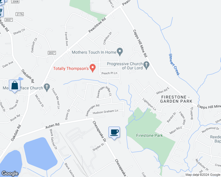 map of restaurants, bars, coffee shops, grocery stores, and more near 1033 Swearngan Ridge Court in Charlotte