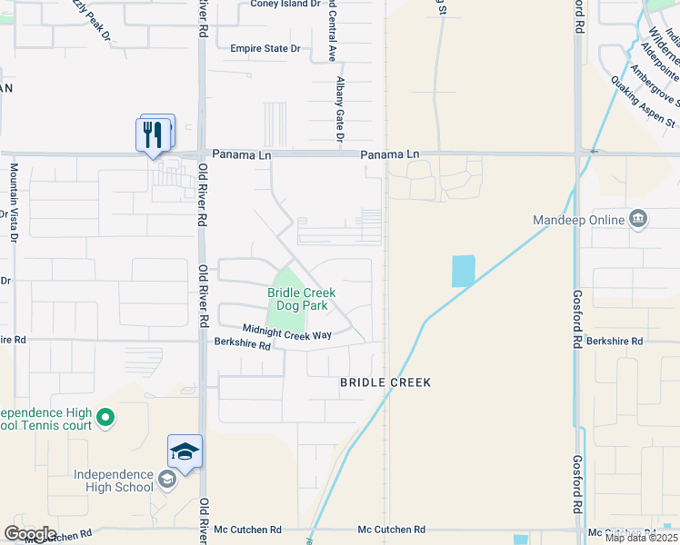map of restaurants, bars, coffee shops, grocery stores, and more near 7409 Progress Road in Bakersfield