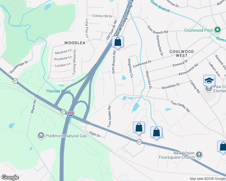 map of restaurants, bars, coffee shops, grocery stores, and more near in Charlotte