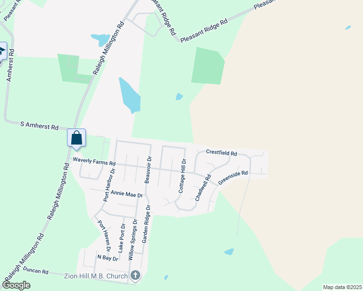 map of restaurants, bars, coffee shops, grocery stores, and more near 4596 Columbia Woods Lane in Millington