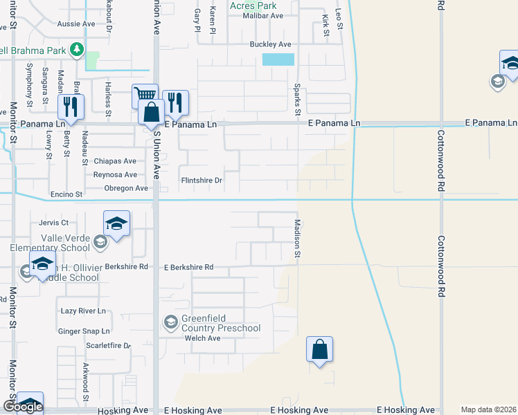 map of restaurants, bars, coffee shops, grocery stores, and more near 618 New Zealand Drive in Bakersfield
