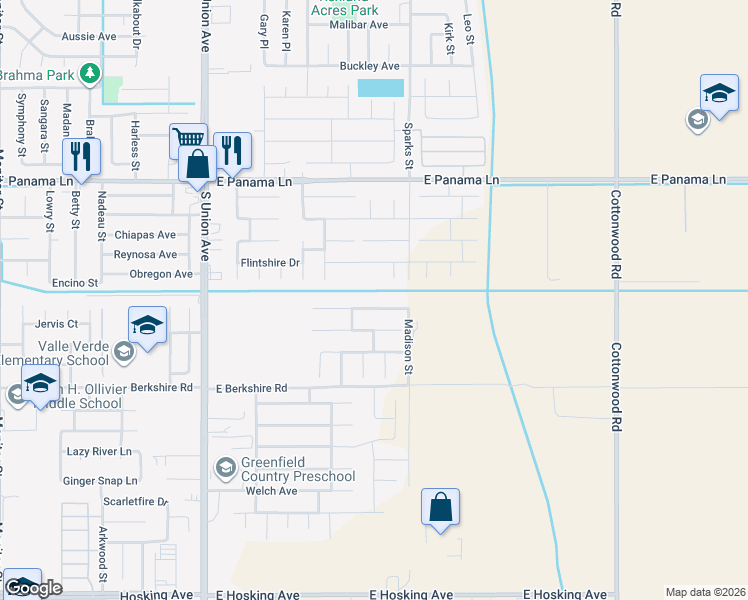 map of restaurants, bars, coffee shops, grocery stores, and more near 618 New Zealand Drive in Bakersfield