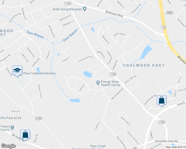 map of restaurants, bars, coffee shops, grocery stores, and more near in Charlotte