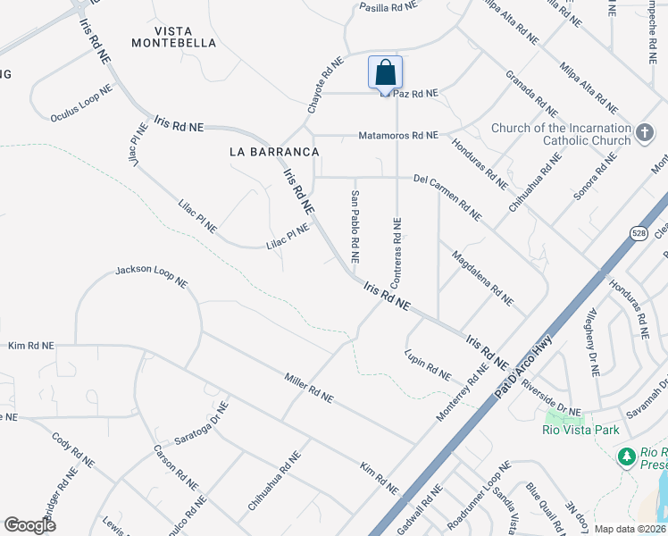 map of restaurants, bars, coffee shops, grocery stores, and more near 2004 Mate Court Northeast in Rio Rancho