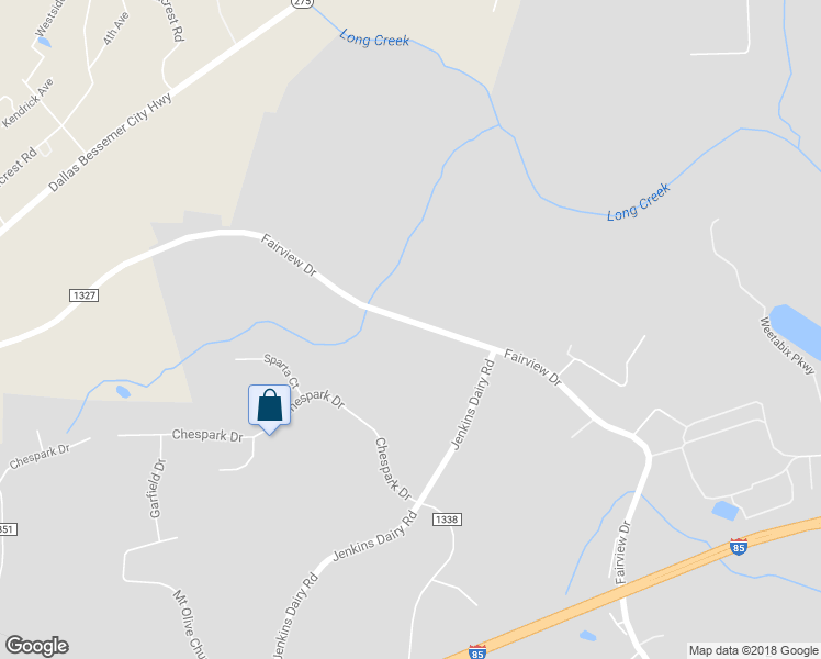 map of restaurants, bars, coffee shops, grocery stores, and more near 2851 Fairview Drive in Gastonia