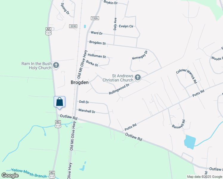 map of restaurants, bars, coffee shops, grocery stores, and more near 215 Rollingwood Drive in Dudley