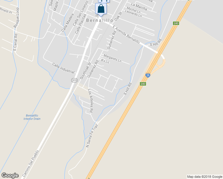 map of restaurants, bars, coffee shops, grocery stores, and more near 282 San Clemente Street in Bernalillo