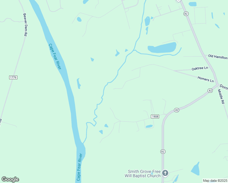 map of restaurants, bars, coffee shops, grocery stores, and more near 621 Homers Lane in Dunn
