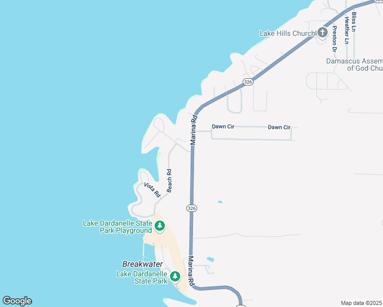 map of restaurants, bars, coffee shops, grocery stores, and more near 2428 Marina Road in Russellville