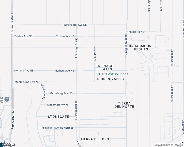 map of restaurants, bars, coffee shops, grocery stores, and more near 2027 Pennard Street Northeast in Rio Rancho