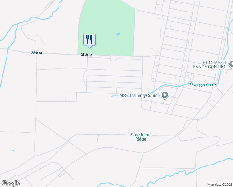 map of restaurants, bars, coffee shops, grocery stores, and more near Arkansas Boulevard in Fort Smith