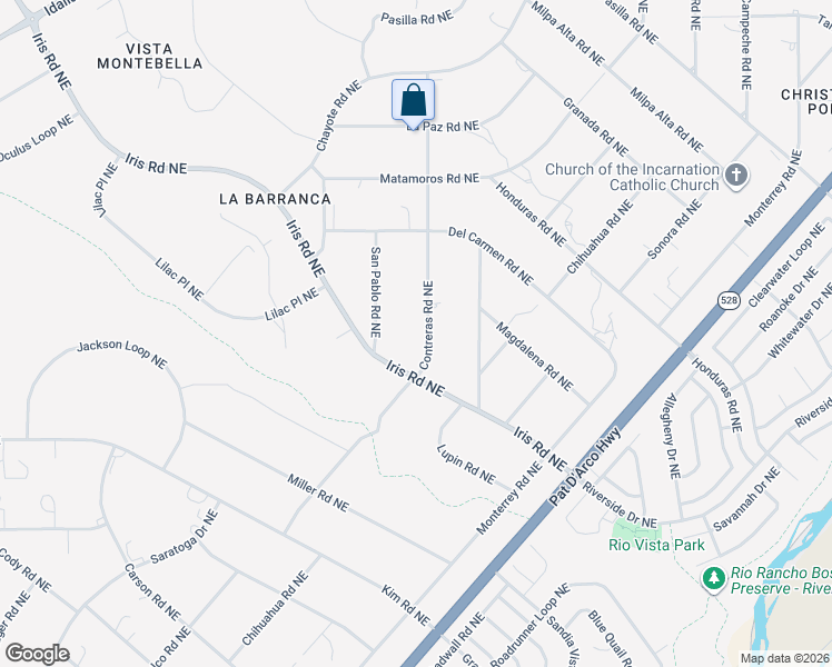 map of restaurants, bars, coffee shops, grocery stores, and more near 2013 Contreras Road Northeast in Rio Rancho