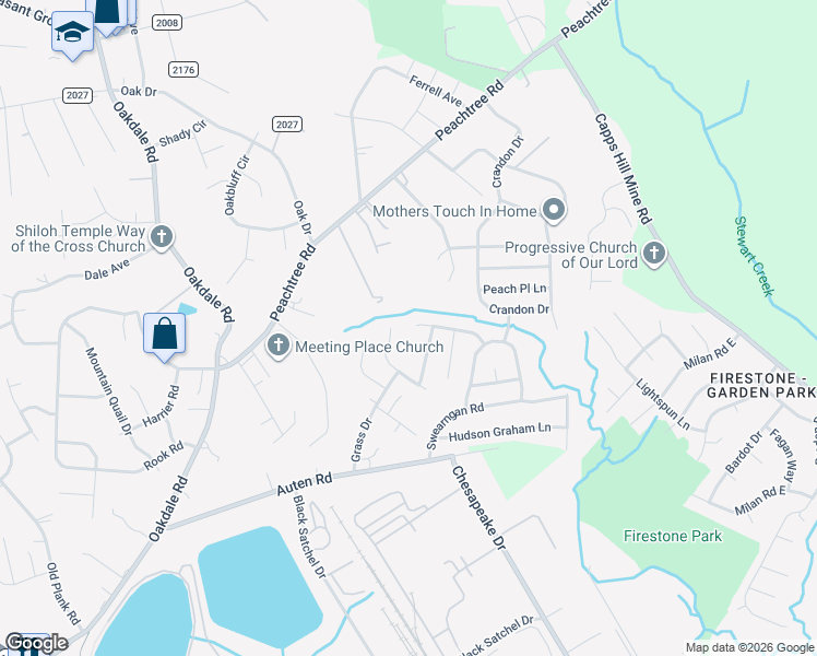 map of restaurants, bars, coffee shops, grocery stores, and more near 1319 Long Grass Court in Charlotte