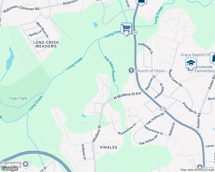 map of restaurants, bars, coffee shops, grocery stores, and more near 1840 Keith Drive in Gastonia