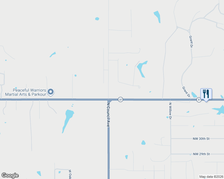 map of restaurants, bars, coffee shops, grocery stores, and more near 2945 Northwest 32nd Street in Newcastle