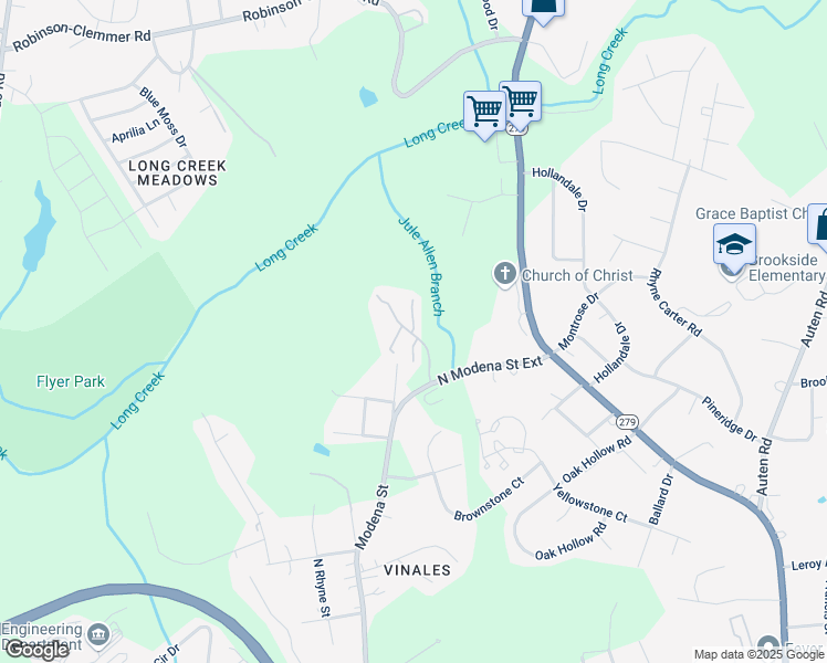 map of restaurants, bars, coffee shops, grocery stores, and more near 1840 Keith Drive in Gastonia