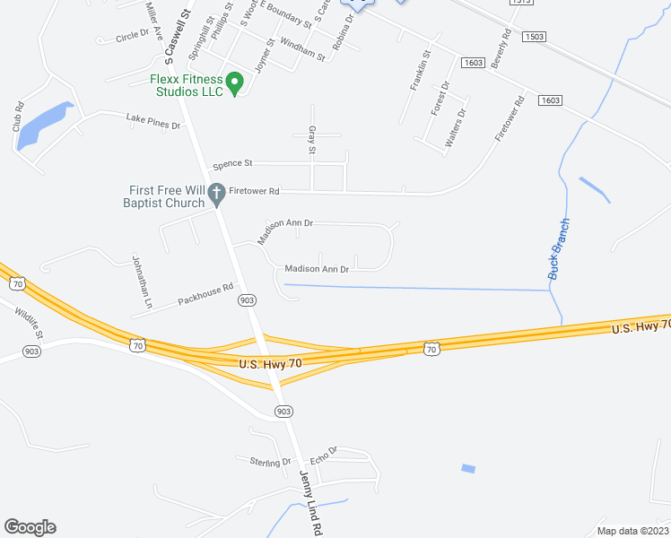 map of restaurants, bars, coffee shops, grocery stores, and more near 606 Madison Ann Drive in La Grange