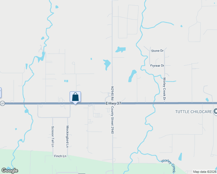 map of restaurants, bars, coffee shops, grocery stores, and more near 215 North Cemetery Road in Tuttle