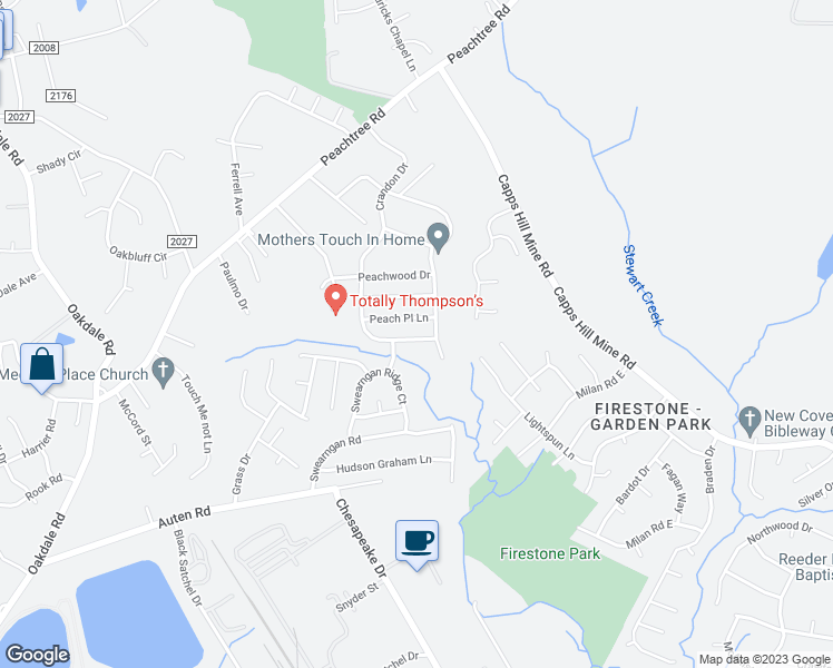 map of restaurants, bars, coffee shops, grocery stores, and more near 1218 Crandon Drive in Charlotte