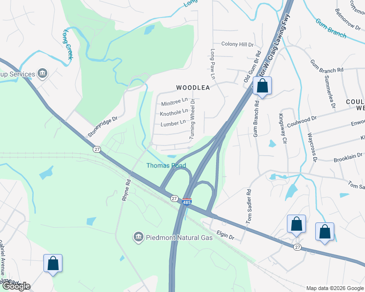 map of restaurants, bars, coffee shops, grocery stores, and more near 9542 Turning Wheel Drive in Charlotte