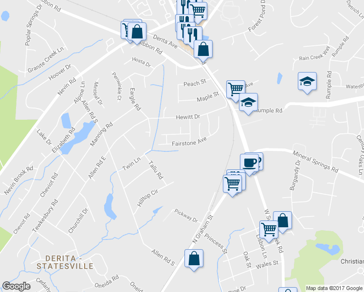 map of restaurants, bars, coffee shops, grocery stores, and more near in Charlotte