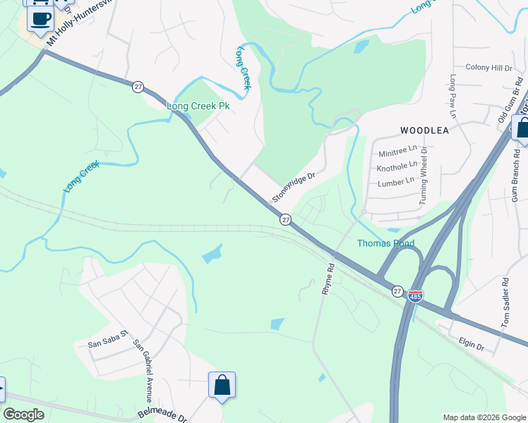 map of restaurants, bars, coffee shops, grocery stores, and more near 1200 Stoneyridge Drive in Charlotte