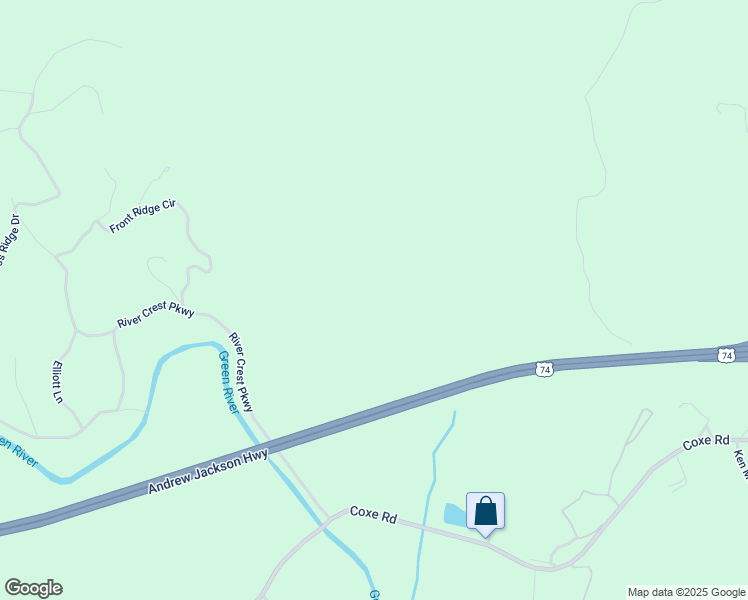 map of restaurants, bars, coffee shops, grocery stores, and more near U.S. 74 in Rutherfordton