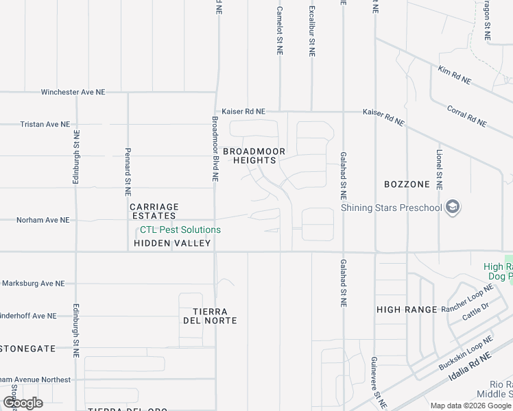map of restaurants, bars, coffee shops, grocery stores, and more near 2183 Beckham Drive Northeast in Rio Rancho