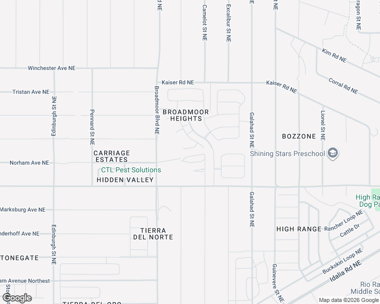 map of restaurants, bars, coffee shops, grocery stores, and more near 2183 Beckham Drive Northeast in Rio Rancho