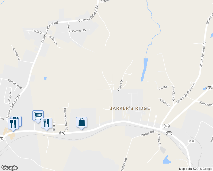 map of restaurants, bars, coffee shops, grocery stores, and more near 401 Holland Memorial Church Road in Bessemer City
