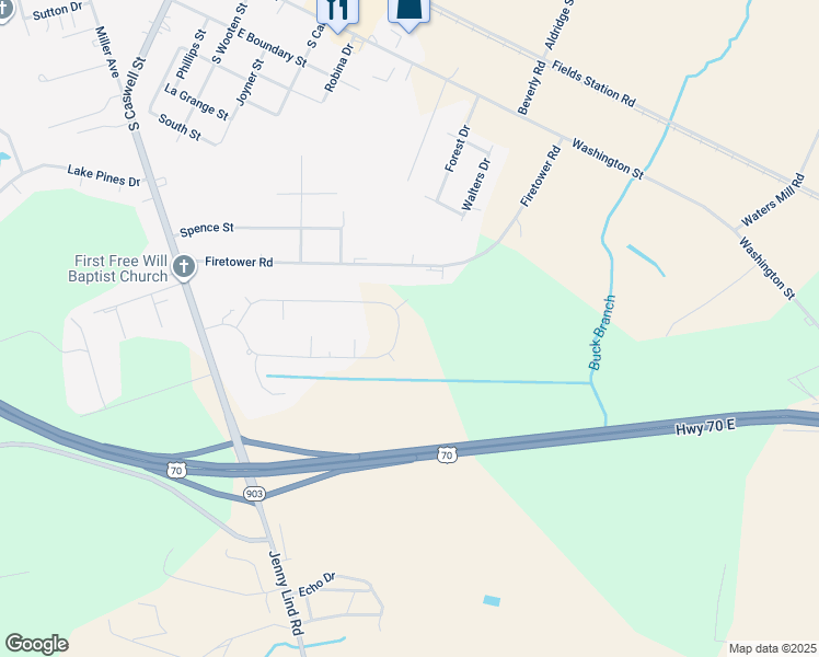 map of restaurants, bars, coffee shops, grocery stores, and more near 606 Madison Ann Drive in La Grange