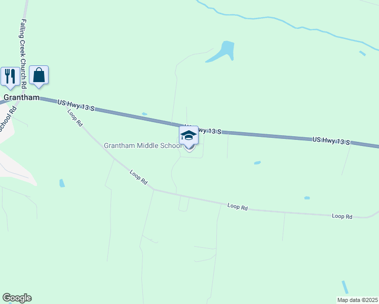 map of restaurants, bars, coffee shops, grocery stores, and more near 3093 US Highway 13 South in Goldsboro