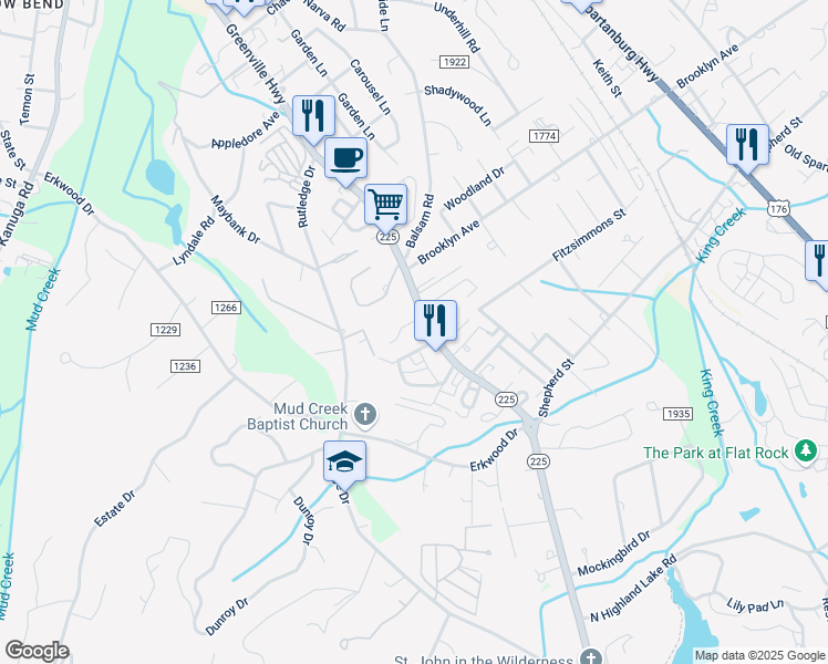 map of restaurants, bars, coffee shops, grocery stores, and more near 1503 Greenville Highway in Hendersonville