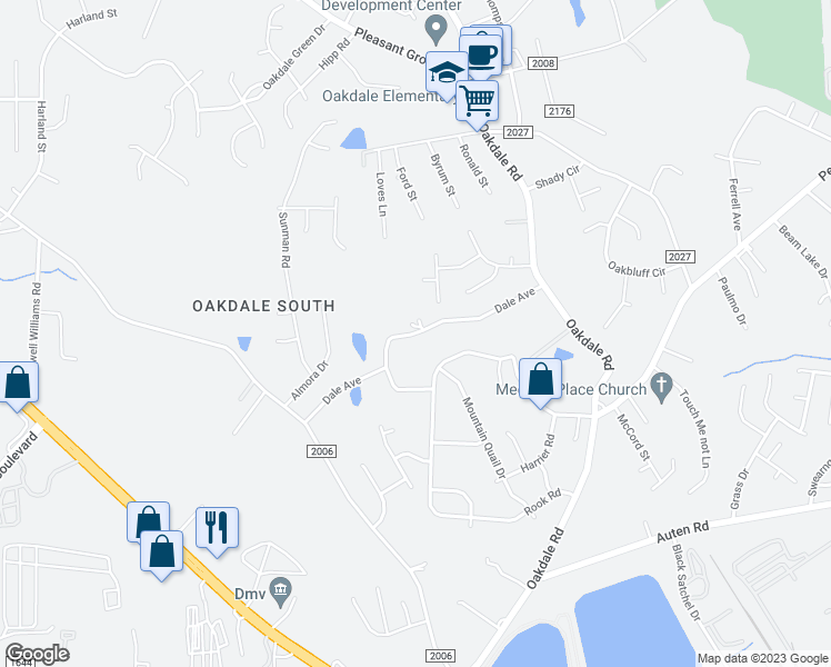 map of restaurants, bars, coffee shops, grocery stores, and more near 1050 Dale Avenue in Charlotte
