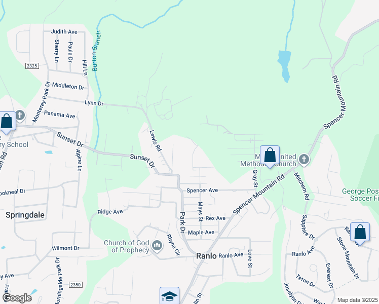 map of restaurants, bars, coffee shops, grocery stores, and more near 111 Duff Street in Gastonia