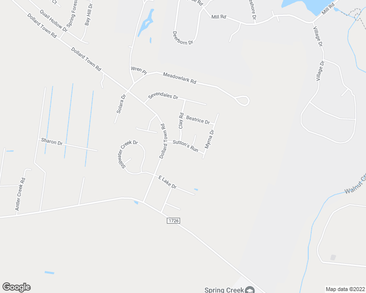 map of restaurants, bars, coffee shops, grocery stores, and more near 200 Sutton's Run in Goldsboro
