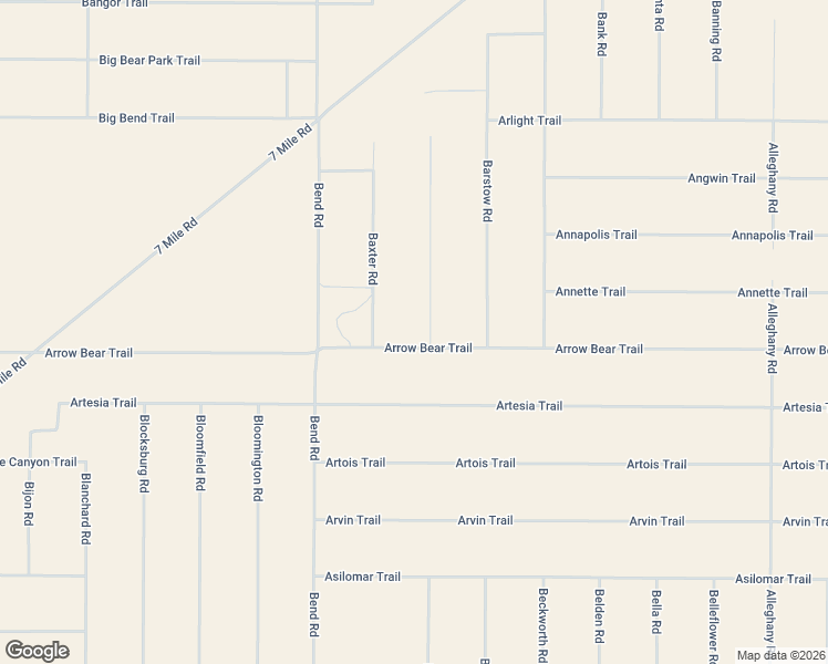 map of restaurants, bars, coffee shops, grocery stores, and more near Arrow Bear Trail in San Luis Obispo County