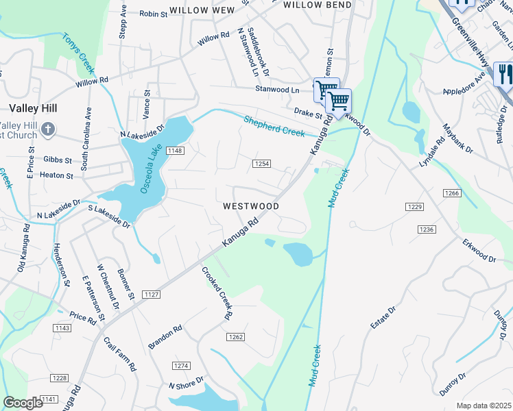 map of restaurants, bars, coffee shops, grocery stores, and more near 705 Farmington Circle in Hendersonville