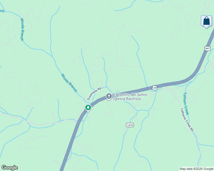 map of restaurants, bars, coffee shops, grocery stores, and more near 419 Greenway Road in Sylva