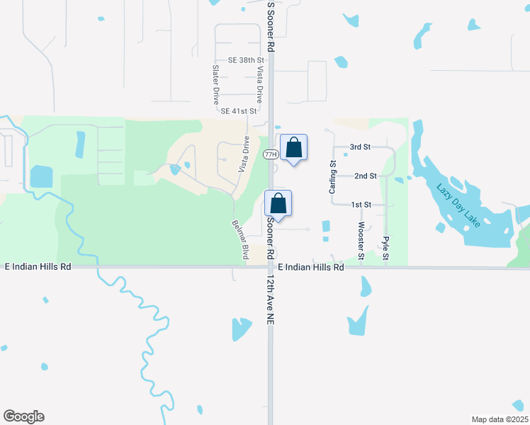 map of restaurants, bars, coffee shops, grocery stores, and more near 4712 Stelens Court in Moore