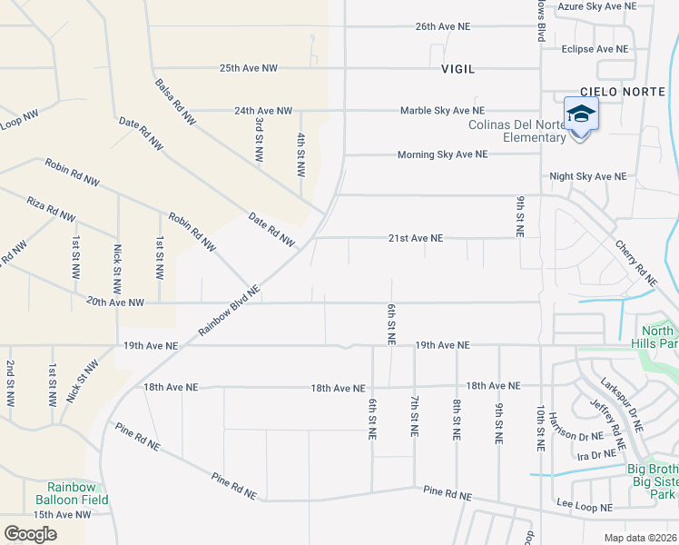 map of restaurants, bars, coffee shops, grocery stores, and more near 5th Street Northeast in Rio Rancho