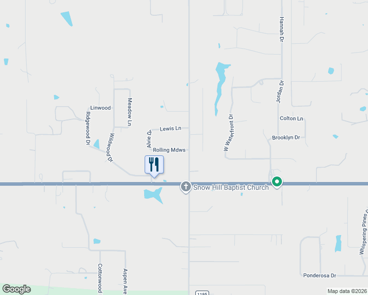 map of restaurants, bars, coffee shops, grocery stores, and more near 6909 Rolling Meadows in Tuttle