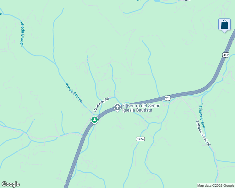 map of restaurants, bars, coffee shops, grocery stores, and more near 419 Greenway Road in Sylva