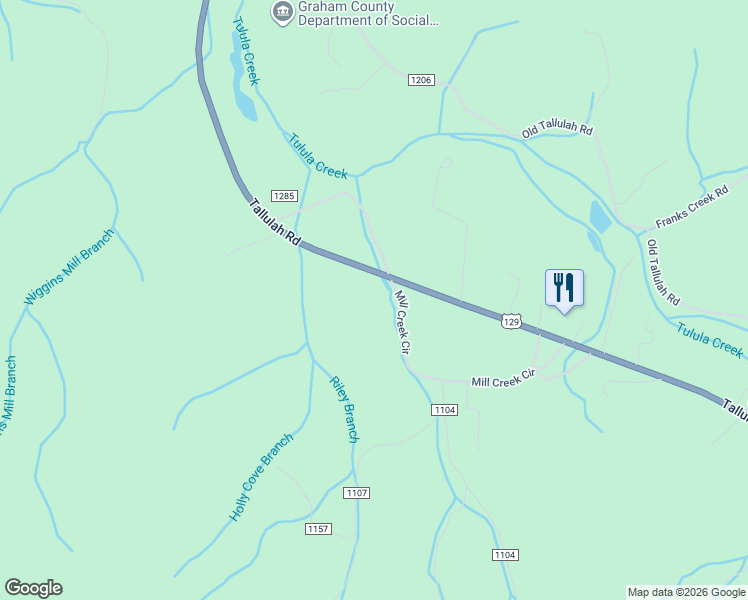 map of restaurants, bars, coffee shops, grocery stores, and more near 2178 Tallulah Road in Robbinsville