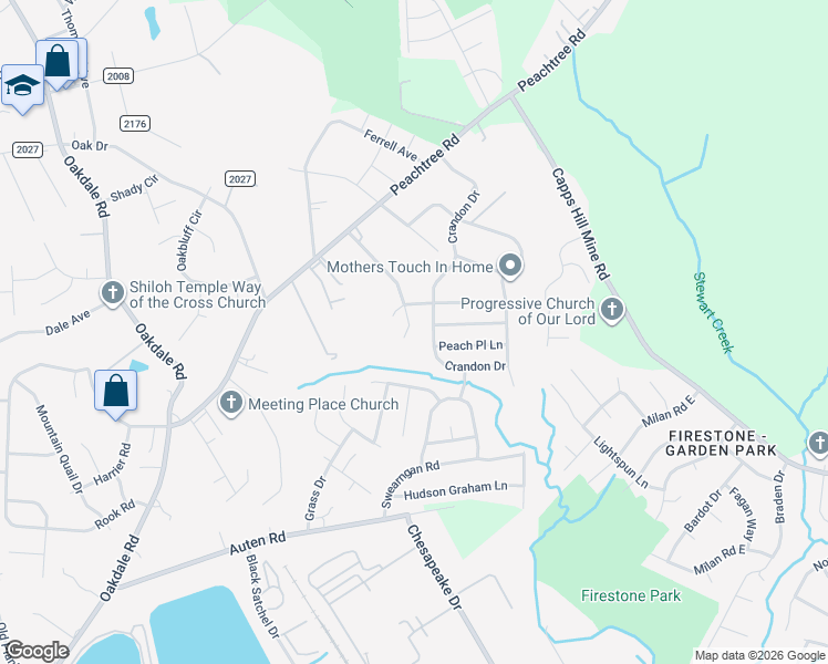 map of restaurants, bars, coffee shops, grocery stores, and more near 1429 Crandon Drive in Charlotte