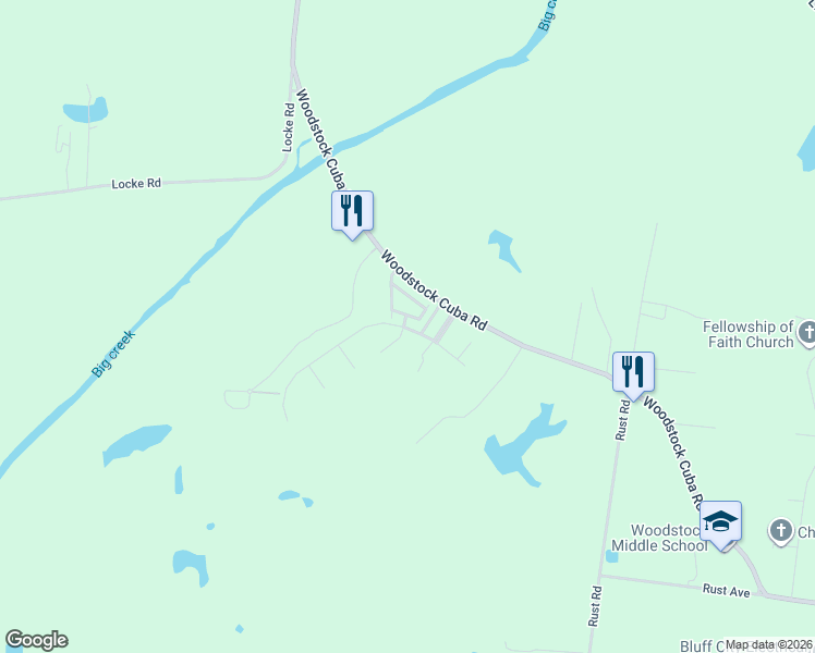 map of restaurants, bars, coffee shops, grocery stores, and more near 6154 Woodstock Hills Drive in Millington