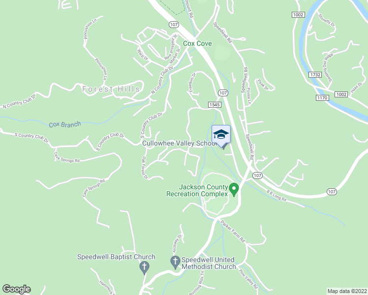 map of restaurants, bars, coffee shops, grocery stores, and more near 117 Shannon Road in Cullowhee