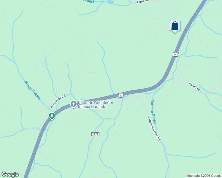 map of restaurants, bars, coffee shops, grocery stores, and more near US-441 South in Sylva